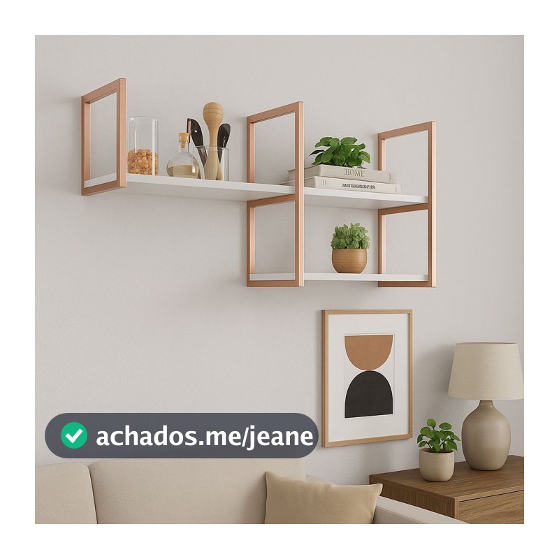 Nicho Prateleira Suspensa Estilo Industrial Teto E Parede Rose Gold