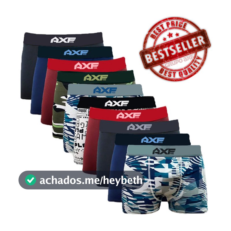 Kit Com 10 Cuecas Boxer Microfibra
