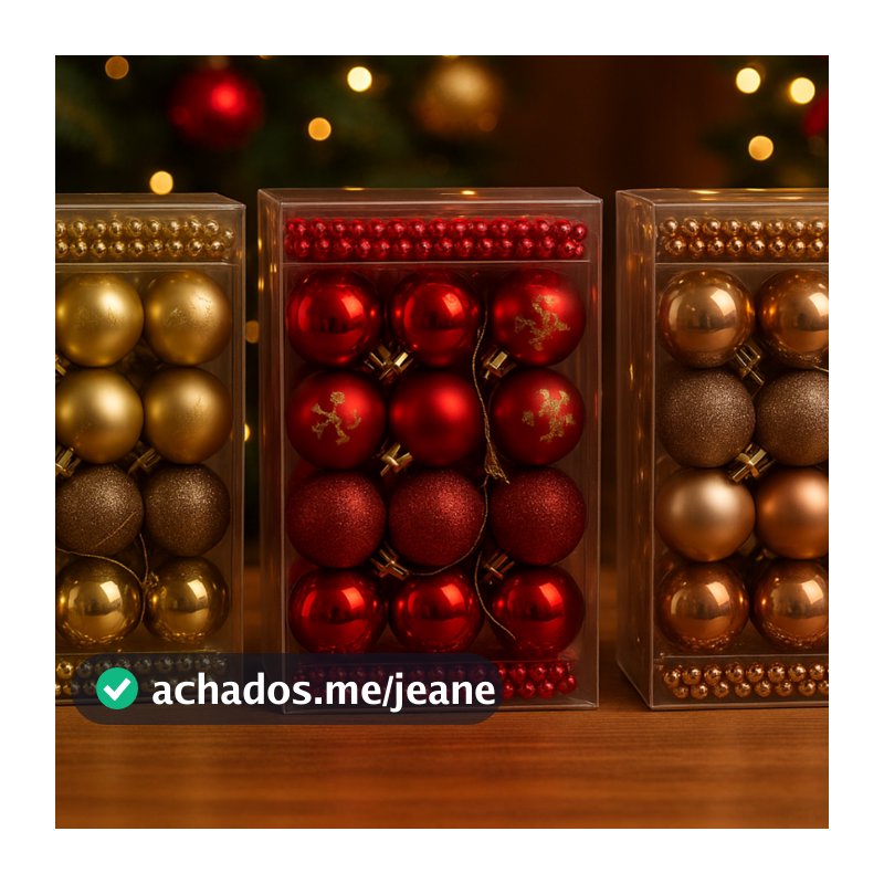 Kit 26 Unidades Enfeites Bolas de Natal - 03 cm
