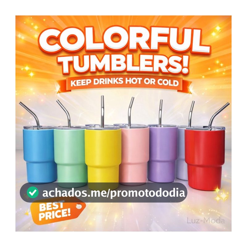 Kit 5-20 Mini Copos Térmicos Inox 60ml com Canudo 🥤 Taça p/ Vinho | Brindes e Festas