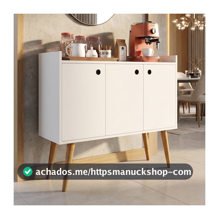 Aparador Buffet Multiuso Moderno Cantinho do Café Sala Cozinha Recepção Balcão Wood - Lojas RPM