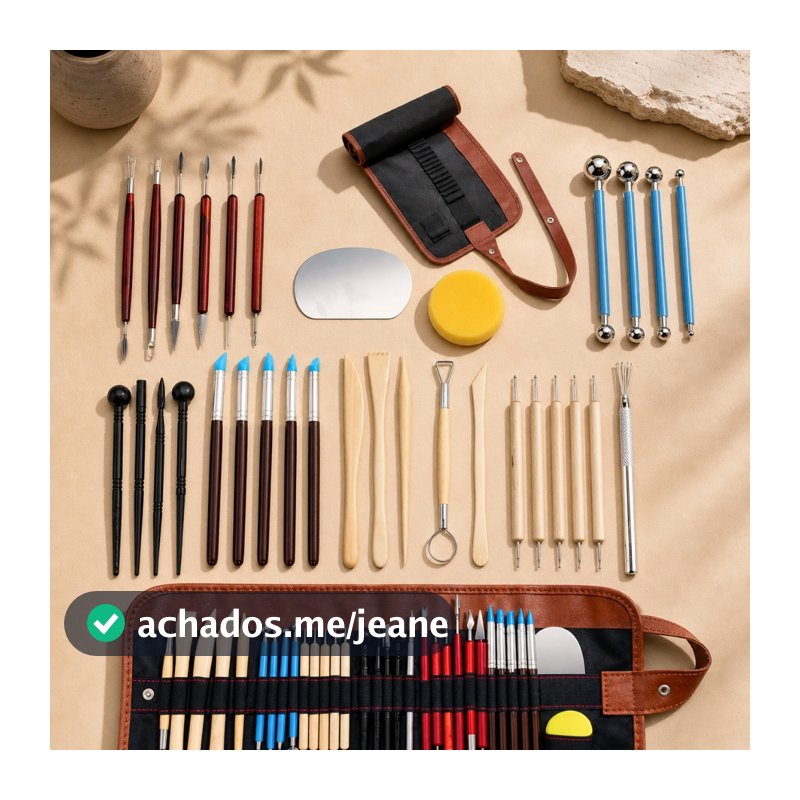 Kit Ferramentas Cerâmica Escultura Argila Completo Profissional Modelagem DIY