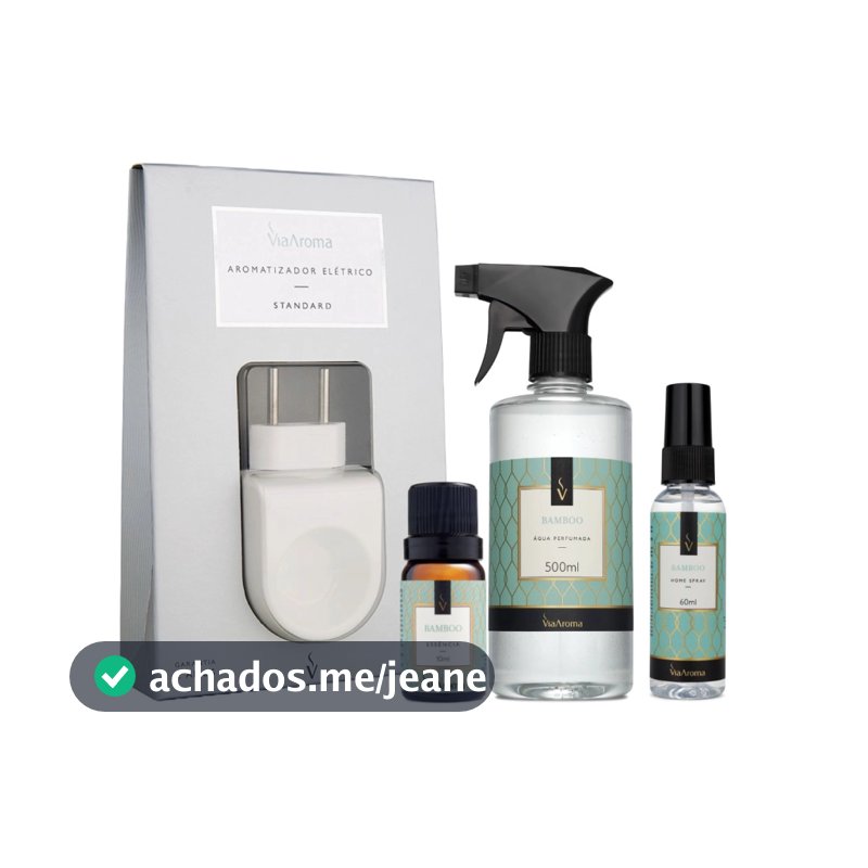Kit Aromatizador de Ambientes Bamboo Via Aroma com Essência, Home Spray e Água perfumada