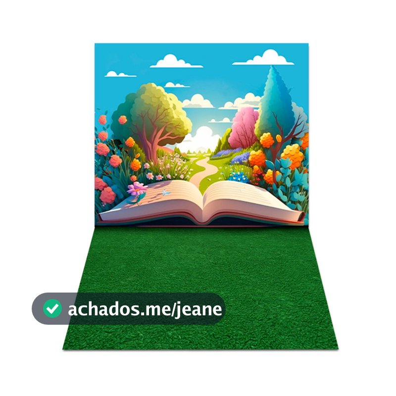 Fundo Fotográfico Paisagem de Livros Newborn Tecido PN-01469