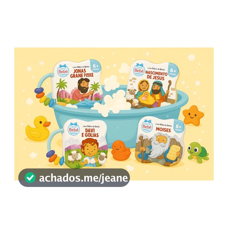Livro de Banho Bíblico com Chocalho | Bebê 6+ Meses | Histórias Infantis Cristãs à Prova d'Água