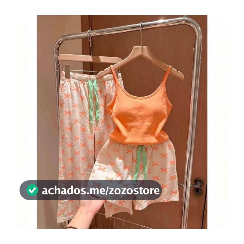 [Seckill por tempo limitado] 2026 Novo estilo de verão com almofada no peito tipoia laranja + Shorts terno de duas peças