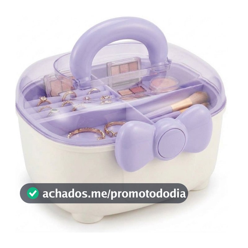 Maleta Organizadora Lilás Multiuso com Trava de Laço