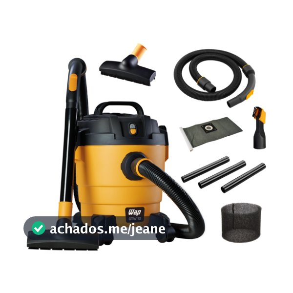 Aspirador de Água e Pó WAP GTW 10 1400W 10 Litros Motor Universal Filtro Espuma e Saco de Pano 140 mbar