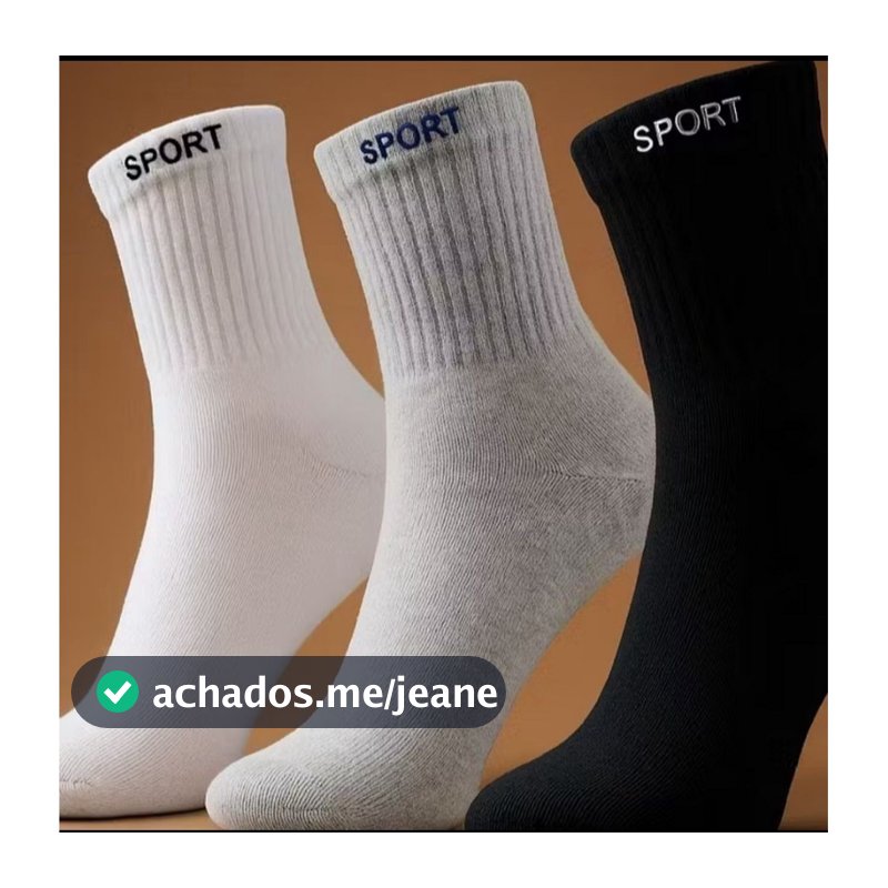 Meia grossa 100% algodão cano alto kit com 03,06,12 ou 18 pares  unissex