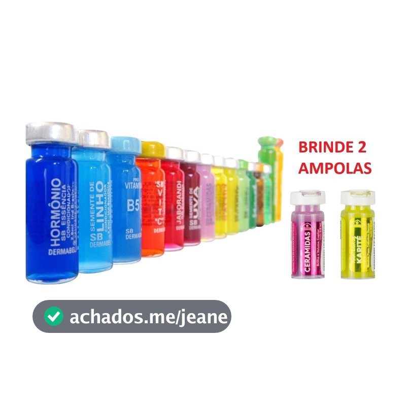 Kit Linha Completa de Ampolas Capilares Dermabel - 30 Ampolas GANHE DUAS AMPOLAS DE BRINDE Vitamina