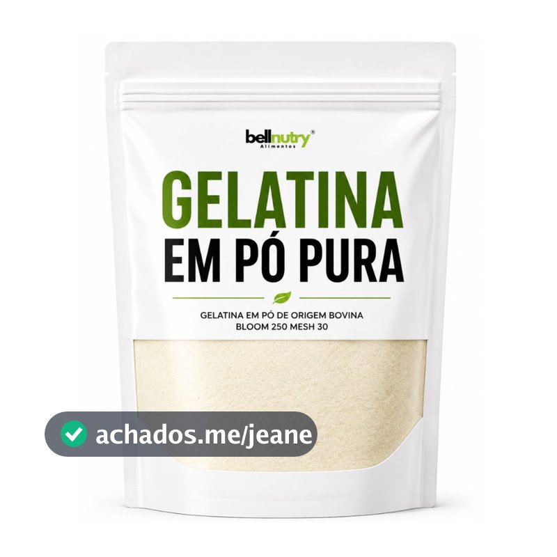 Gelatina Sem Sabor Pura E Incolor 1kg Rica em Proteina - Bellnutry Alimentos