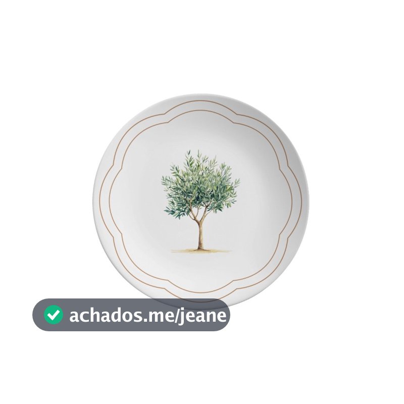 Prato Sobremesa Oliveira By Aurora 21cm Cerâmica Alleanza