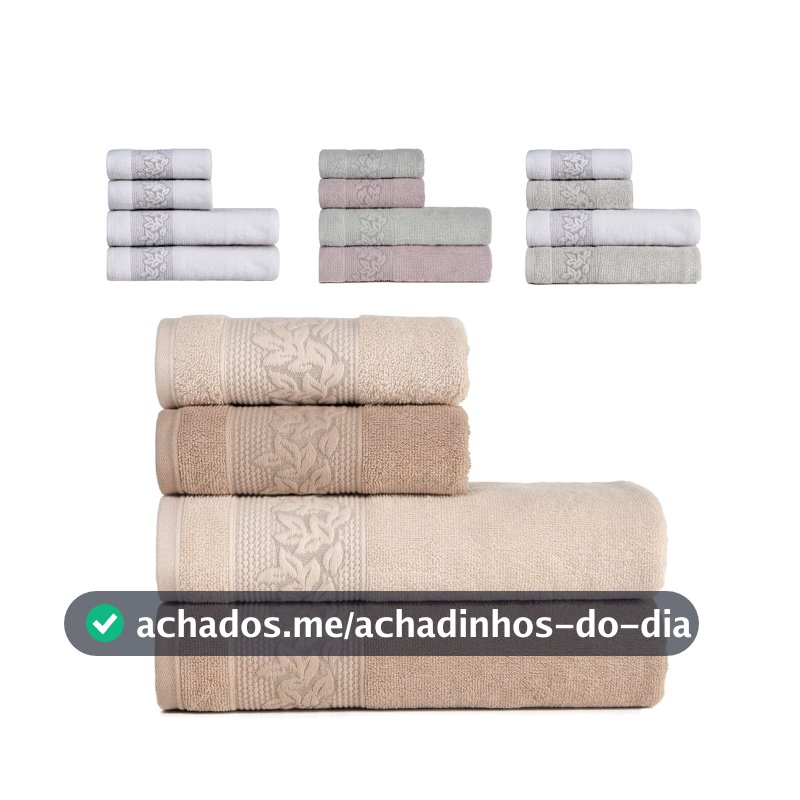 Toalhas de Banho e Rosto 100% Algodão Kit com 4 peças Karsten Provence