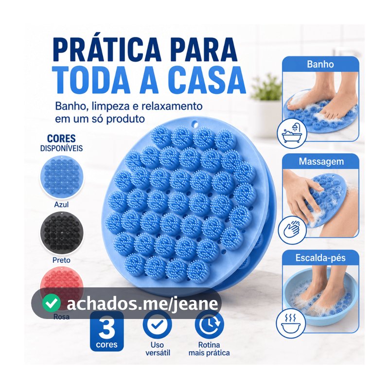 Escova De Silicone Lavar Pés No Banho Limpador E Massageador Antiderrapante Seguro Para Idosos E Gestantes Spa Dos Pés