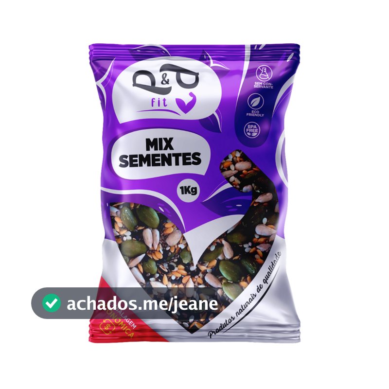 Mix de Sementes Chia Girassol Abobora Linhaça Dourada e Marrom 1Kg