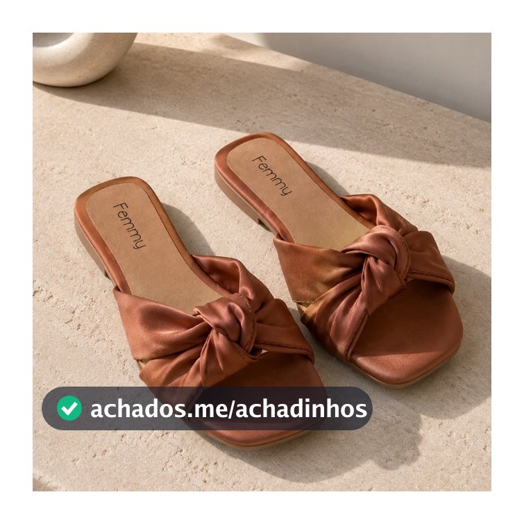 Sandália Rasteira Nó Confortável e Elegante Moda Blogueira 34 ao 40