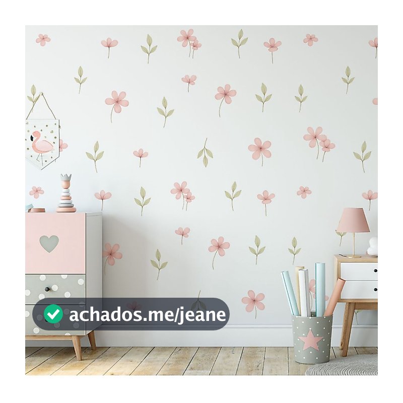 Adesivo de Parede Flores Flor e Ramos Quarto de Bebê Infantil