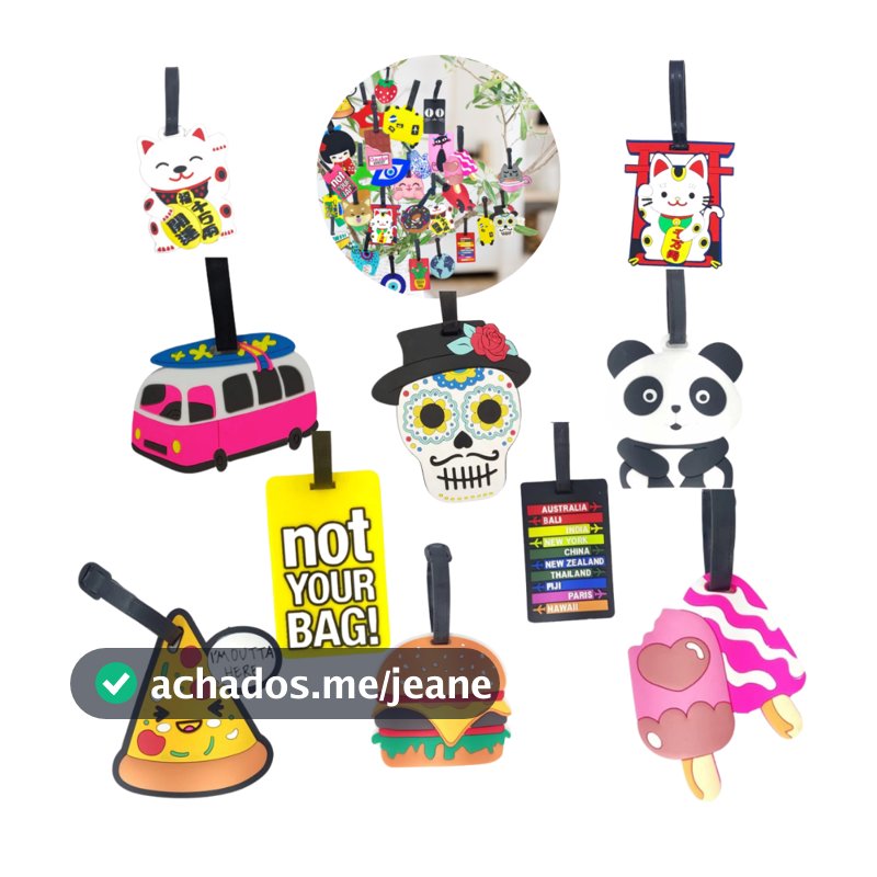 Identificador De Mala De Viagem Tag de Bagagem , Etiqueta em Silicone  Varios Personagens