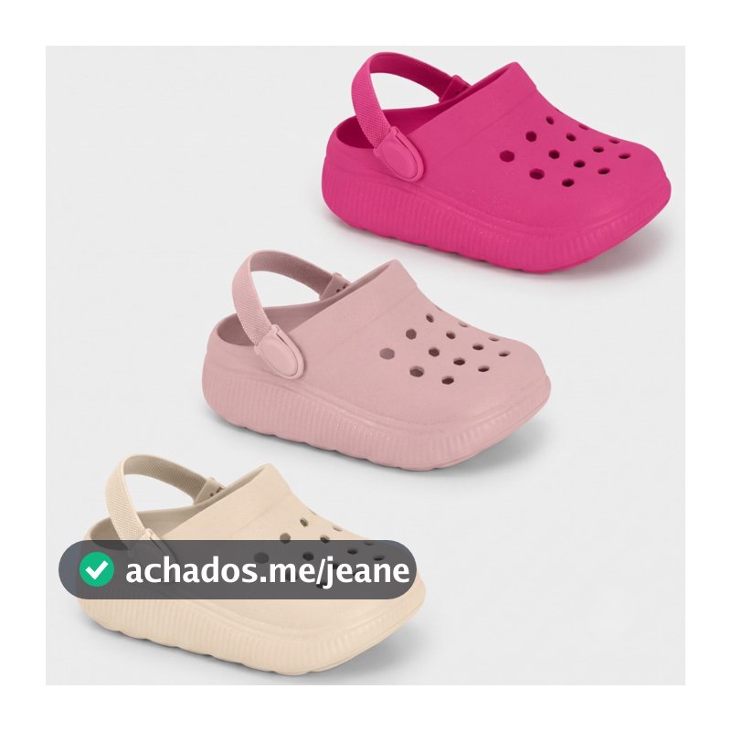 Sandália Clog Infantil Molekinha Menina Plataforma Glitter Original