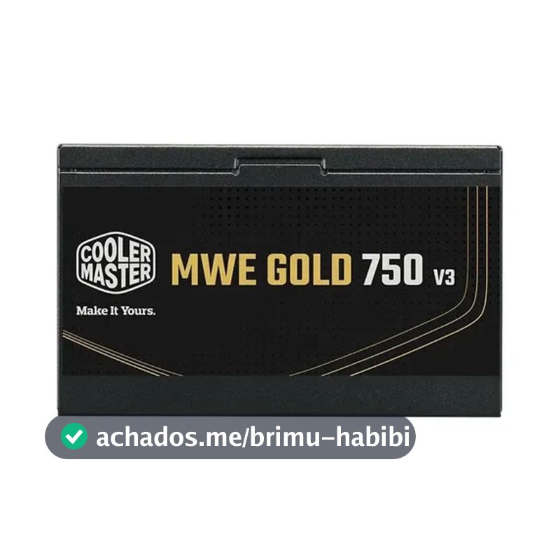 Fonte Cooler Master ATX 3.1 750W MWE Gold 750 V3 PFC Ativo 80 Plus Gold Sem/Cabo