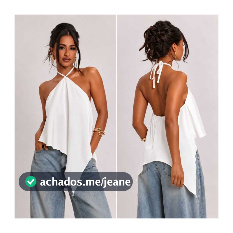 Blusa Feminina Assimétrica Regata Frente Unico  Elegante Moderna Moda verão