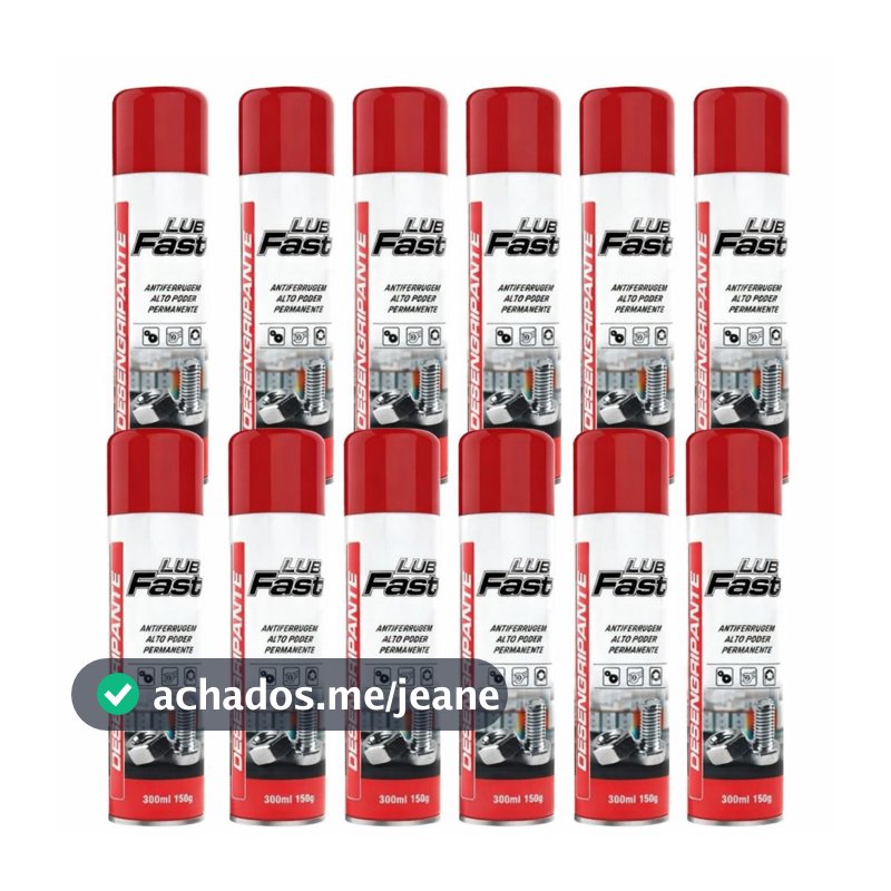 Kit 12 Lub Fast Desengripante Anticorrosivo Spray - 300ml
