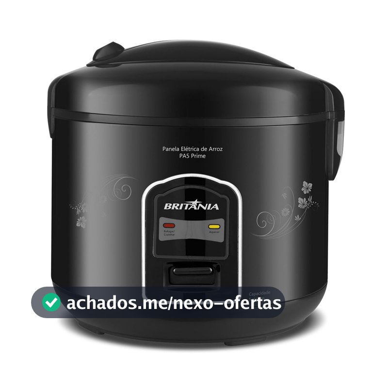 Panela Elétrica de Arroz Britânia Prime Preta 5 Xícaras PA5
