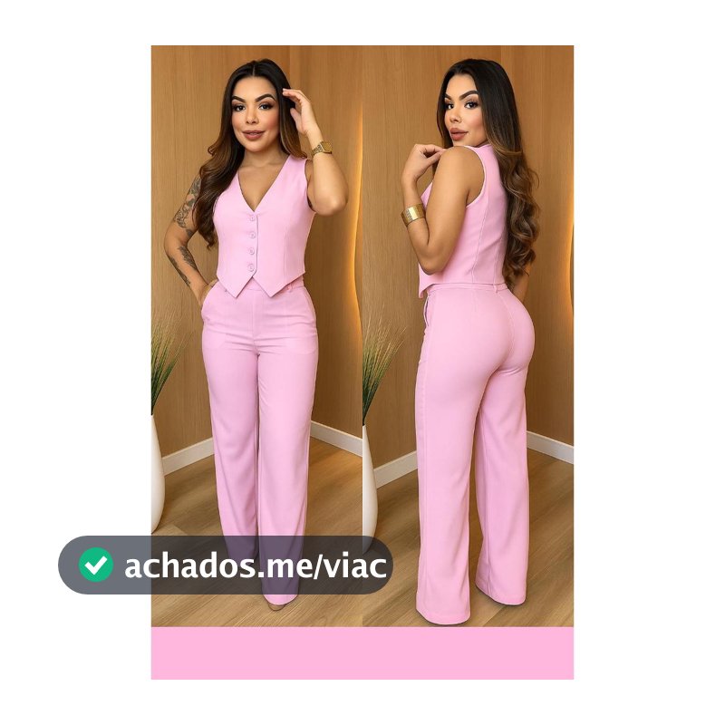 CONJUNTO GABI. MODA FEMENINA COLETE E CALÇA ALFAIATARIA