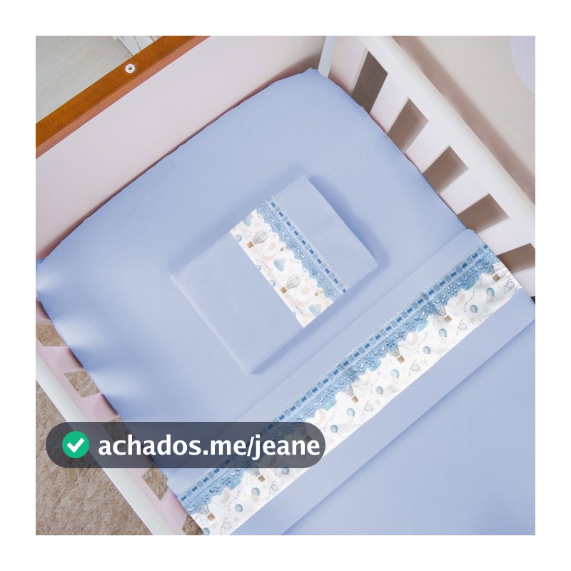 Jogo de Lençol 03 Peças Berço Americano Percal 400 Fios Super Macio Quarto de Bebê
