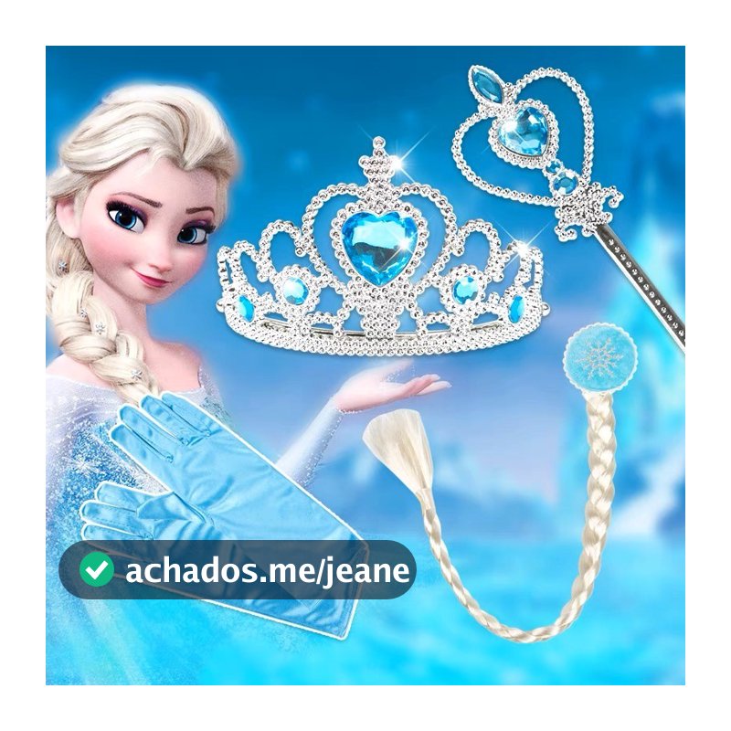 Frozen - Elsa + Anna   (Acessorios Coroa, Trança, Varinha, Luva )Festa tiara princesa Fantasia