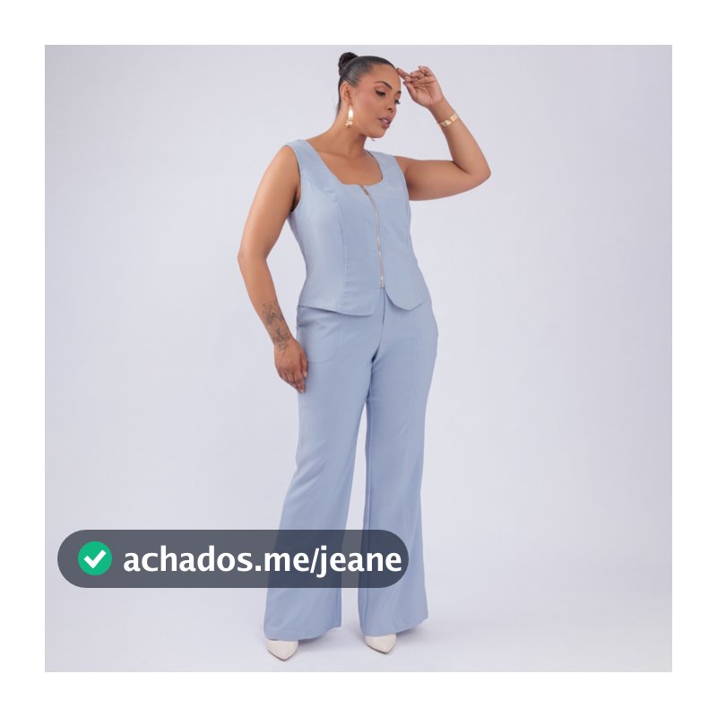SUSIE CONJUNTO BLUSA E CALÇA PLUS SIZE ALFAIATARIA FEM