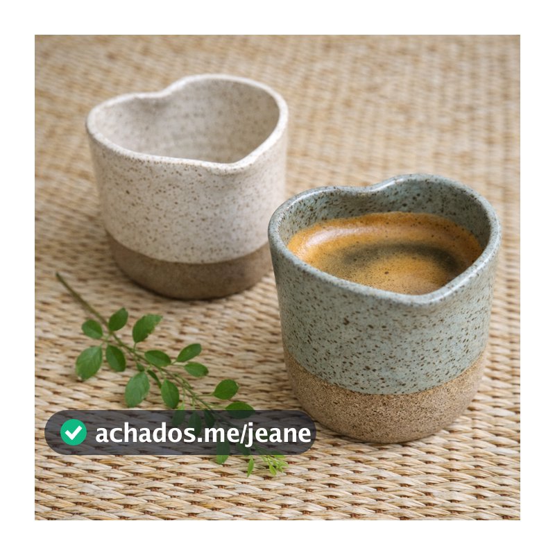 Copo Formato Coração 200ml Cerâmica Café Chá /Casal Presente Criativo Amor Exclusivo Decoração Louca