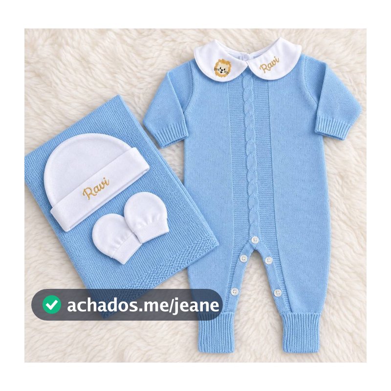 saída maternidade personalizada menino menina safari 5 peças