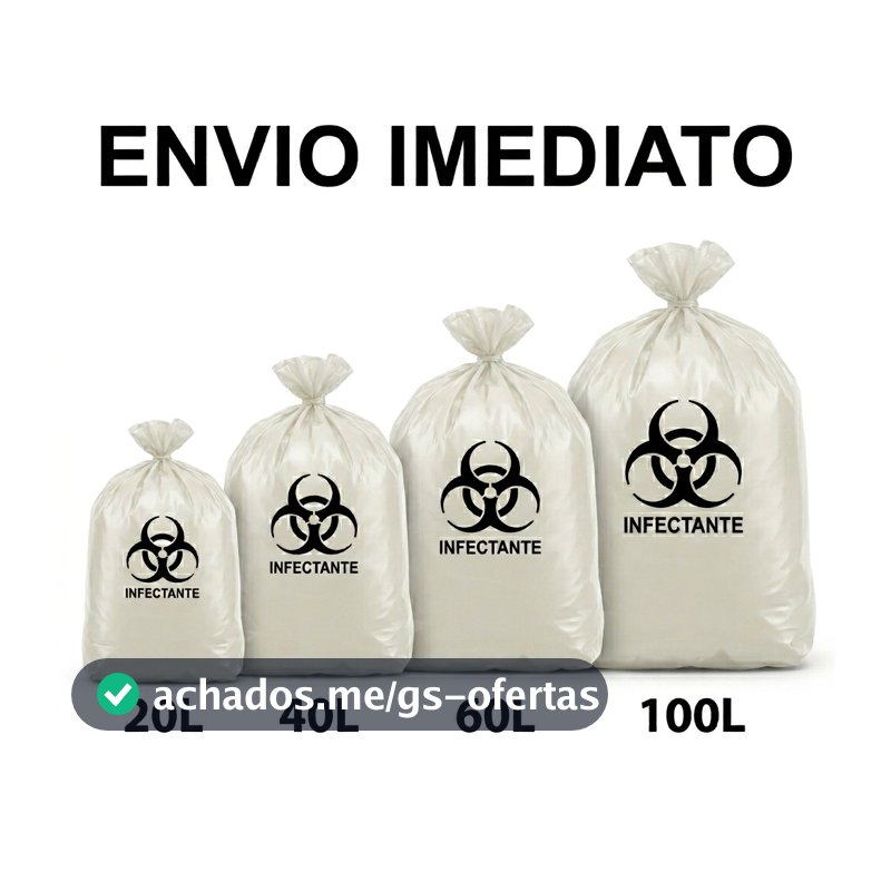 Saco de Lixo Hospitalar Infectante Kit com 100 unidade - 20L 40L 60L 100L