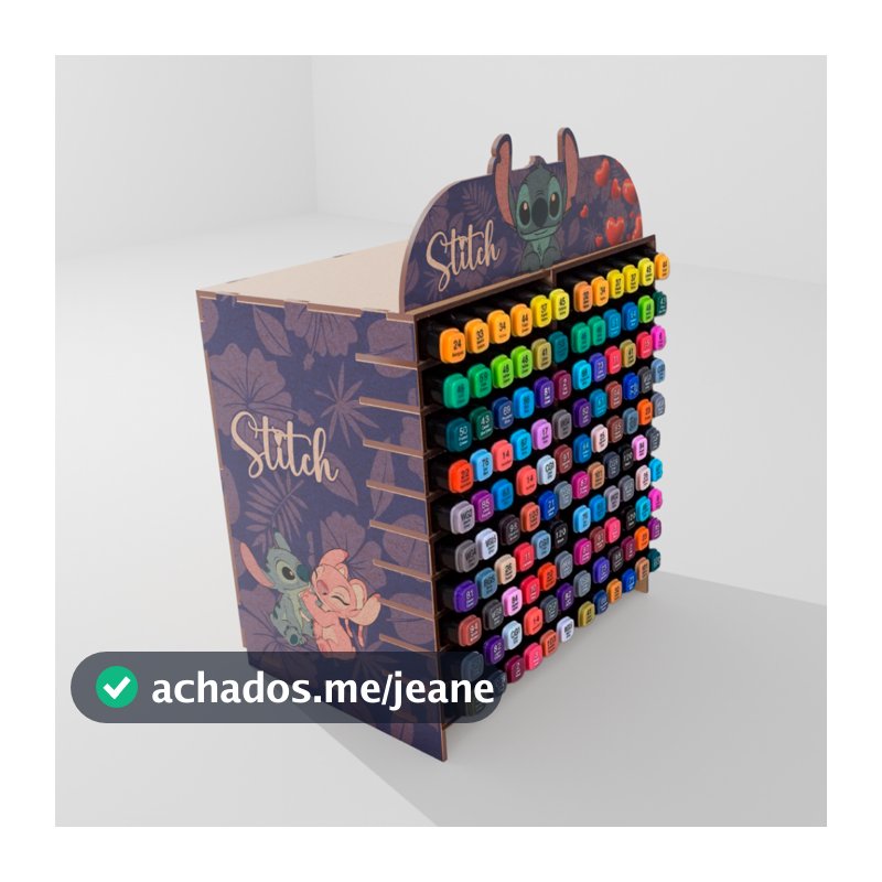 Suporte Para Caneta Marcadora Touch 120 Canetas, Box Empilhavel com Colmeia
