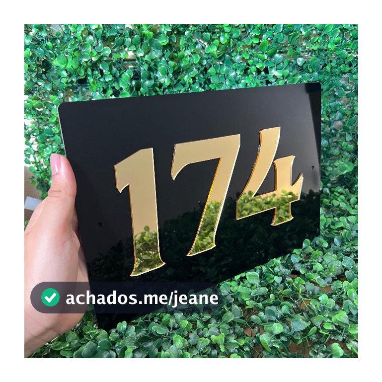 Numero Para Casas Placa Em Acrílico Preto / Branco e Cores Espelhadas Personalizado