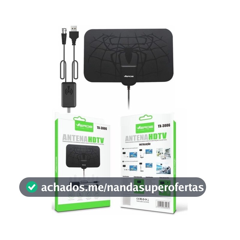 Antena Interna + Amplificador Sinal Hdtv Para Tv Digital