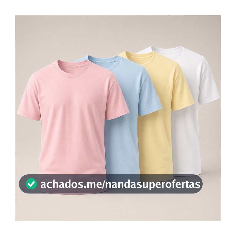 Kit 4 Camiseta Feminina 100% Algodão Básica Varias Cores Lisa Gola Redonda Camisa Regular e Plus Size