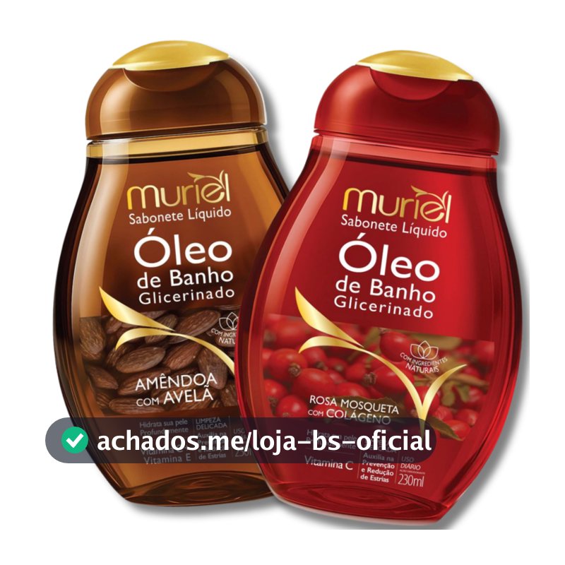 Kit 2 Sabonete Liquido Óleo de Banho GLICERINADO 230ML Muriel - ESCOLHA SUA DUPLA