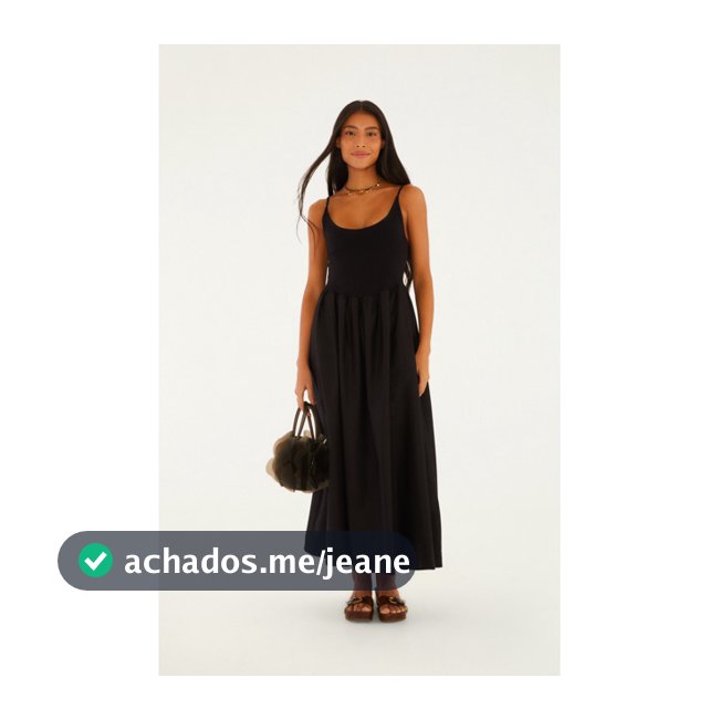 VESTIDO LONGO CORSELET PRETO FARM