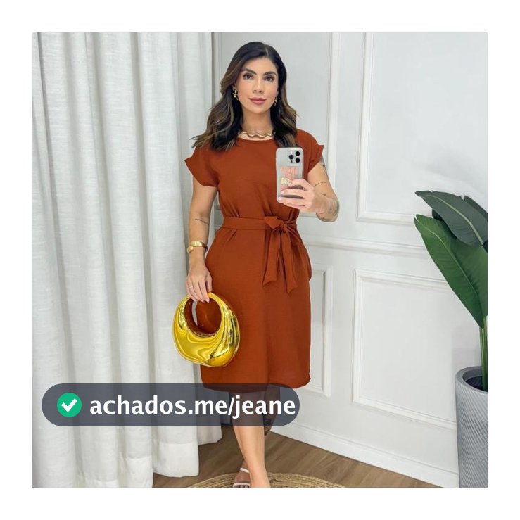 Vestido Midi Feminino Cintura Marcada com Faixa – Caimento Perfeito e Elegante