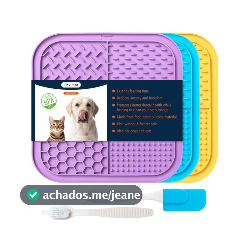 Tapete Comedouro Lento de Lamber – Para Cães e Gatos, Reduz Stress