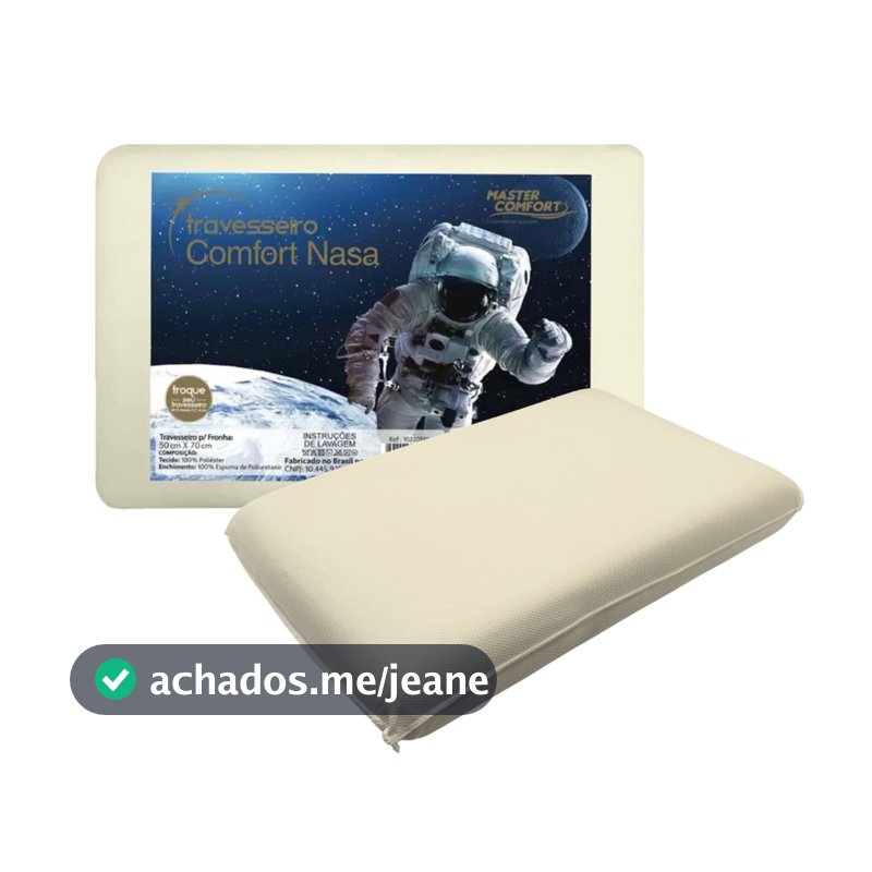 Travesseiro Comfort Nasa Viscoelástico Master Macio Alto Antialérgico Anti Ácaro 50x70cm