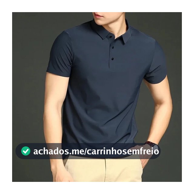 Camisa Polo Masculina em Tecido Gelado Elastico