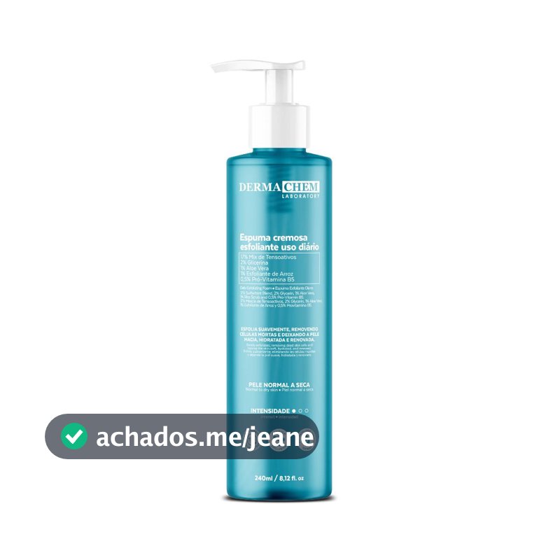 Espuma Cremosa Esfoliante Facial 240ml Renovação Hidratação e Maciez da Pele Com Aloe Vera Dermachem