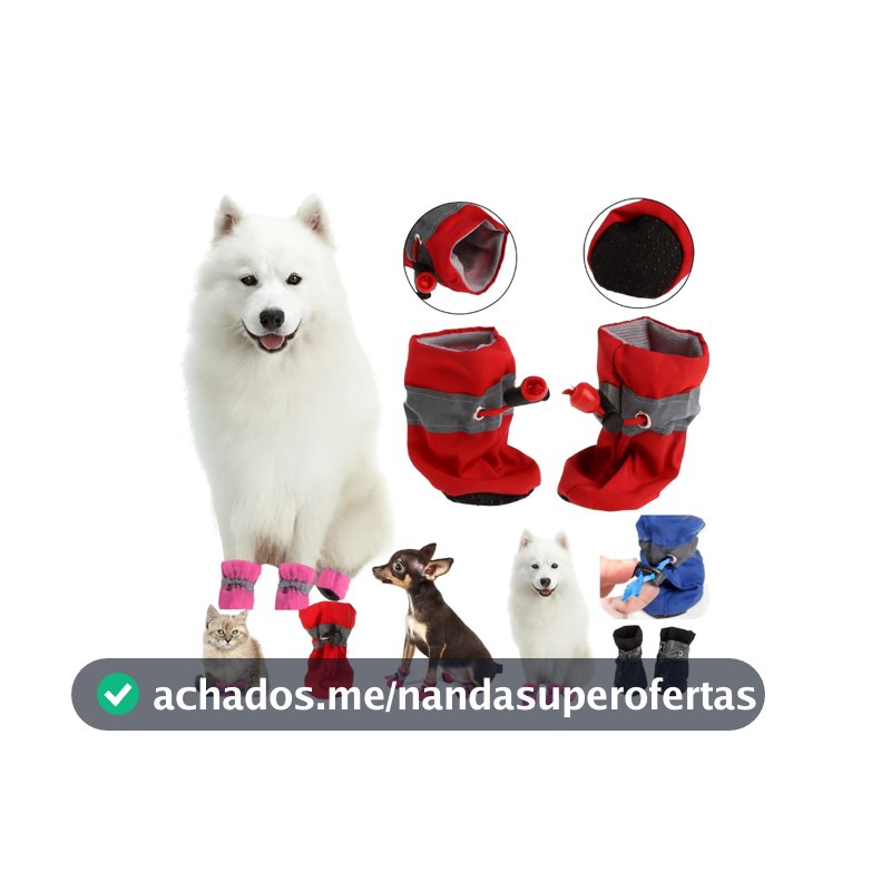 Sapatinho Cachorro Pet Bota Meia Chuva Antiderrapantes Impermeável Calçado Gato Resistente Roupa Frio Calor Sapato