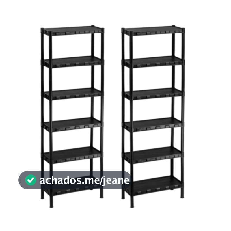 Kit Com 2 Estantes Prateleira Modular Multiuso Organizadora Plástico com 6 Prateleiras Com Pezinhos