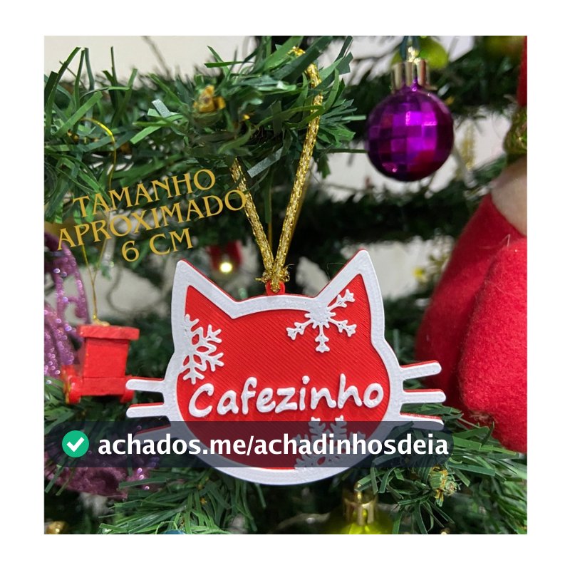 Enfeite de Natal Personalizado - Gato