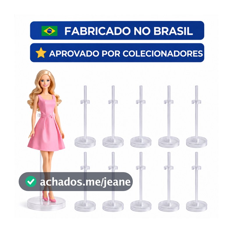Kit Suportes para Bonecas Transparente Ajustável Expositor Pedestal Suporte Bonecos Display Base Colecionáveis