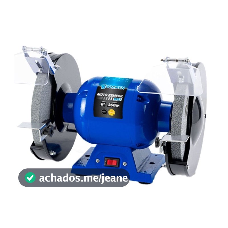 Moto Esmeril de Bancada 6 Polegadas 350W Bivolt 3450rpm Corpo em Aco e Aluminio Para Afiar e Desbastar - Bremen 9727